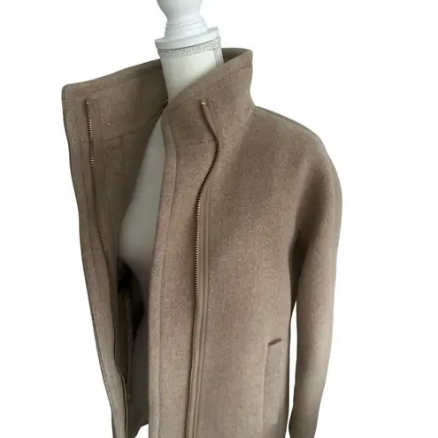 J CREW Camel Tan Stadium Cloth by Nello Gori Wool Blend Coat Size 0