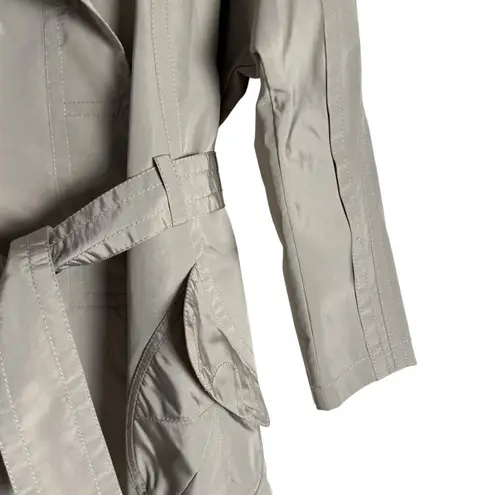 CELINE Beige Silk Stitched Belted Trench Coat Women’s Size M