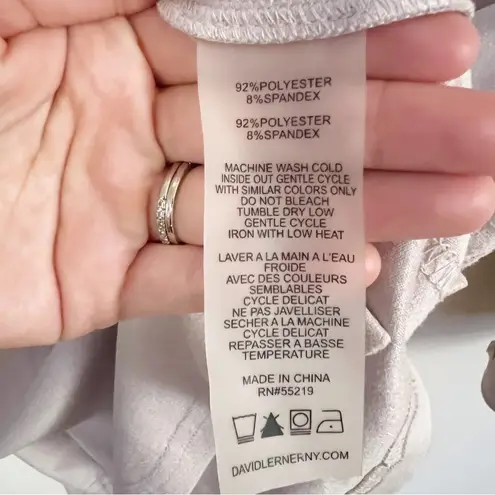 David Lerner Suede Button Front Long Sleeve Shirt Dress Size Small Off White