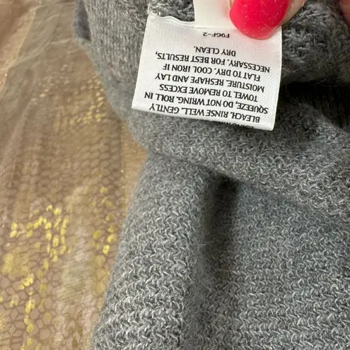 Eileen Fisher  Gray Wool Angora Cashmere Blend Cardigan Sweater Large