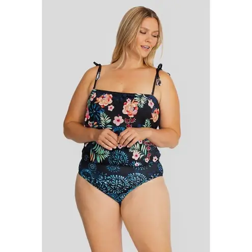 Johnny Was New. Boho floral blouson swimsuit. Retails $238. 3X