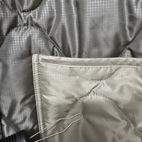 ANINE BING Womens Andy Quilted Bomber Jacket Military Green Sz S