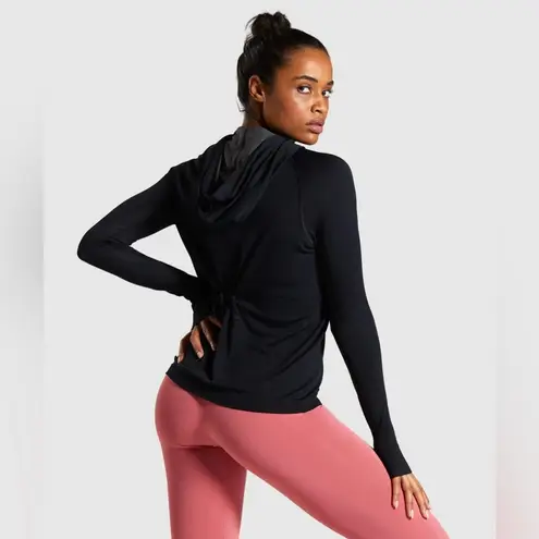Gymshark NWOT  Breeze Lightweight Seamless Hoodie Black Activewear Size Small