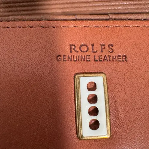 Vintage Rolfs Women's Brown Leather Wallet Floral Embossed Checkbook