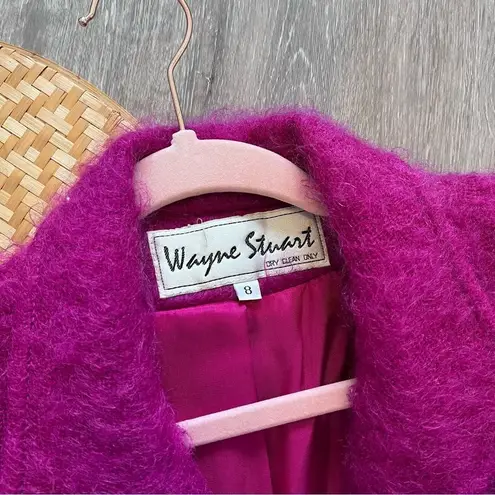 Vintage 1980’s Wayne Stuart pink mohair wool double breasted blazer jacket 8