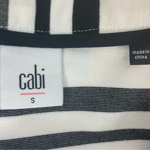 CAbi  Grandstand White Black & Gray Striped 5185 Wrap Mini Skirt S