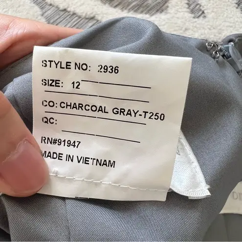 Dessy Collection DESSY BRIDESMAID DRESS 2936 in Charcoal Gray Size 12 NWT