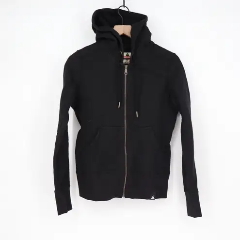 American Giant Black Cotton Full Zip Hoodie Women's XS Made in USA