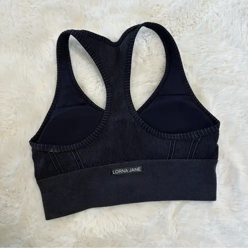 Lorna Jane Black Tempo Speed Seamless Racerback Sports Bra, S