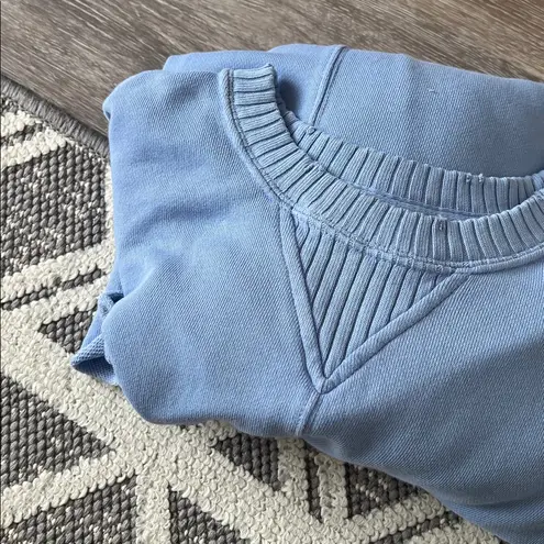 Aerie  blue oversized crewneck with raw hem