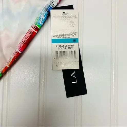 La Blanca NWT Sz 16 Bright Chevron Roll Waist Bikini Bottoms