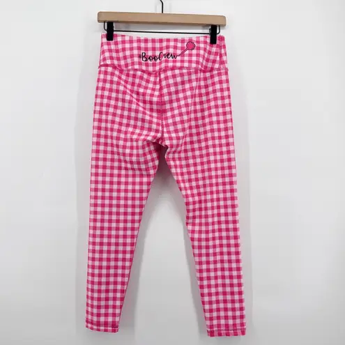 Miami Fitwear Boo Crew Bright Pink Gingham High Waist Leggings Womens Large