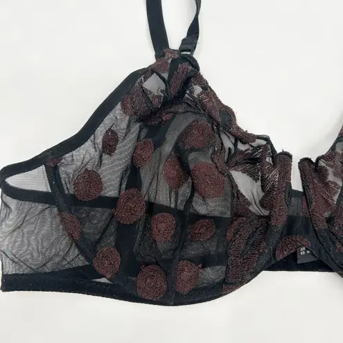 La Perla MALIZIA BY Womens Bundle Lot (2) Sheer Floral Embroidered Lace Bra 4