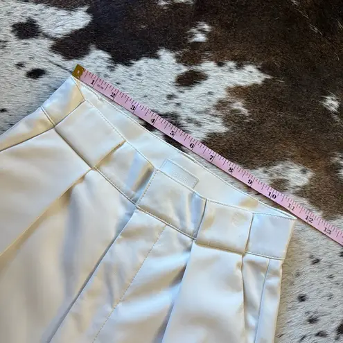 MOTHER High Waisted Egret Tunnel Vision Pleated Prep Faux Leather Pants Size 23