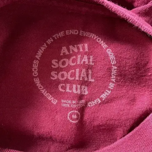 Anti Social Social Club Maroon Read Receipts Custom Cropped Tee Large ASSC