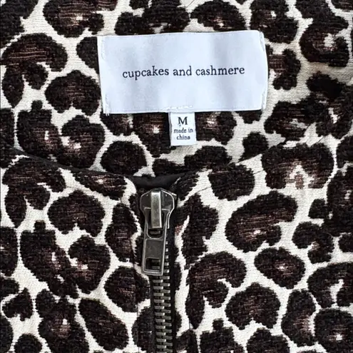Like New Cupcakes and Cashmere Adeltia Zip Front Coat Leopard Print Medium