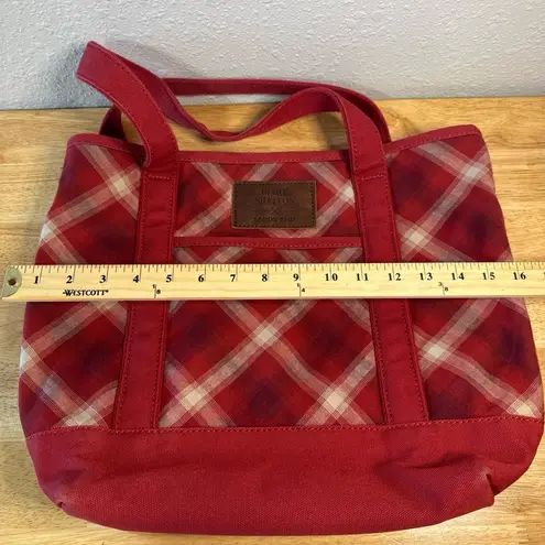 Blake Shelton Lands' End Red Plaid Tote