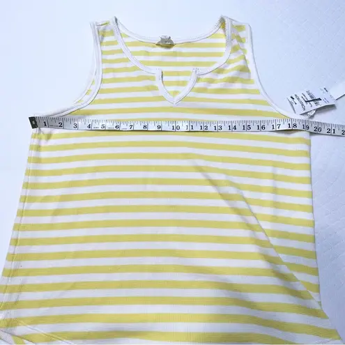 Caslon Butter Yellow and white Thermal tank top Women's size M, NWT
