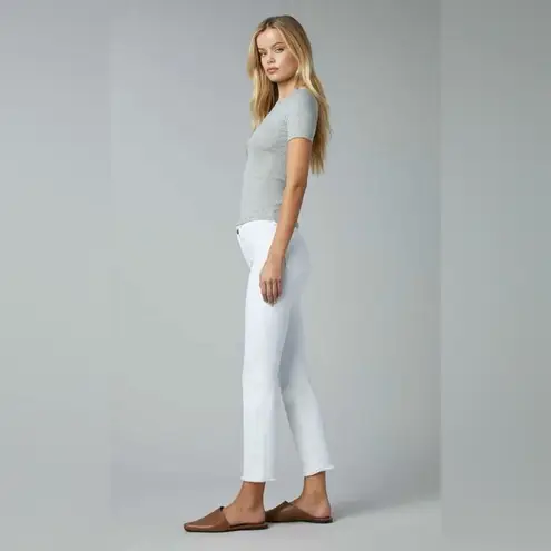 DL1961 Mara Straight Mid Rise Instasculpt Ankle Jeans Milk White Plus Size 18W