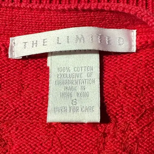 Vintage Floral Embroidered beaded Vest small Unique Embellished Knit boho Red