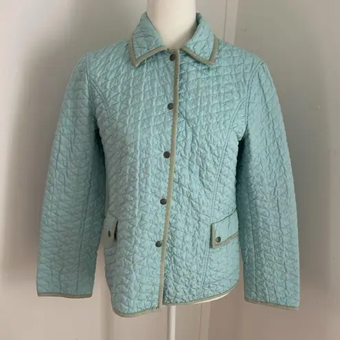 Sigrid Olsen Quilted Pale Aqua Jacket sz S