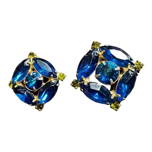 Vintage Blue  Clip On Earrings