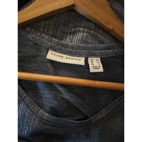 Susan Graver Women's Tank Top XS Gray Sleeveless