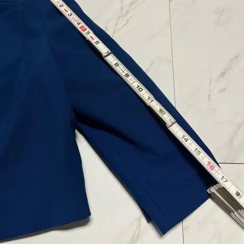 Hugo Boss Blue blazer Jikiva Collarless Ponte Crop Jacket size 10