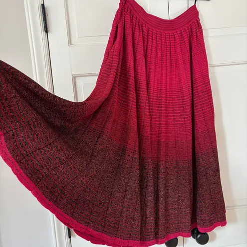 Ulla Johnson Billie Metallic Stretch Knit Midi Skirt Gradien Fuchsia Size Medium