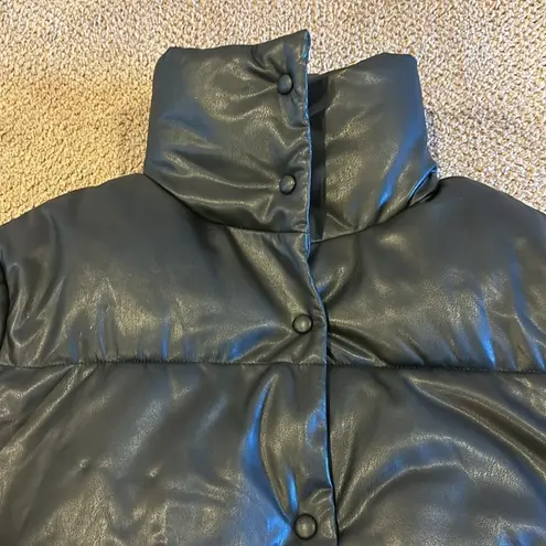 Bagatelle , NYC Women’s Faux Leather Black Puffer Jacket - Size XS