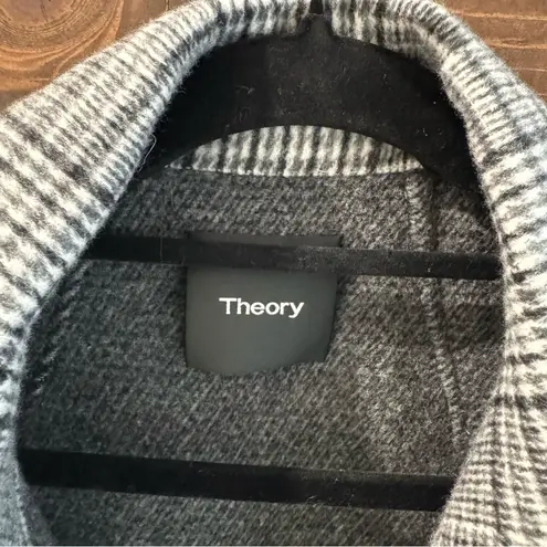 Theory  Clairene Weston Plaid Wool Cashmere Double Faced Jacket XL