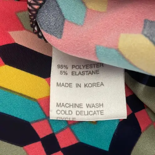 Tracy Negoshian Coral Diamond Geo Stretchy Shift Dress Size XS Preppy Teacher