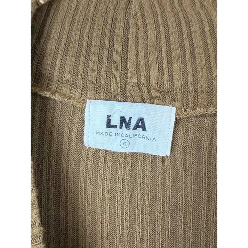 LNA Ribbed Mock Neck Long Sleeve Top - Size - Small