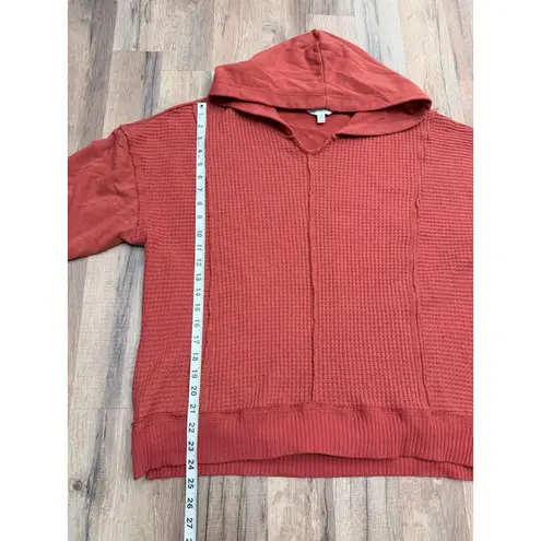 Rust Waffle Knit Hoodie XXL | Time and Tru Oversized Pullover | Cozy Fall Top Orange Size undefined - Image 6