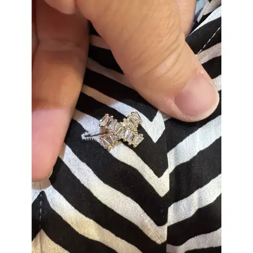 Marina Rinaldi Women Black White Printed Satin Top Size 20 Herringbone