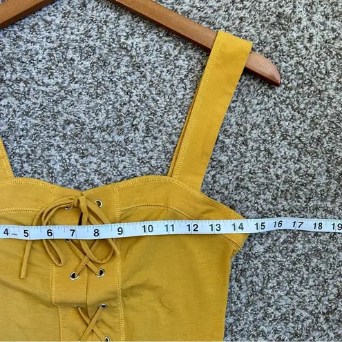 Capulet  Mustard Yellow Tie Up Tank Top Bodysuit Fall Party Casual  Small