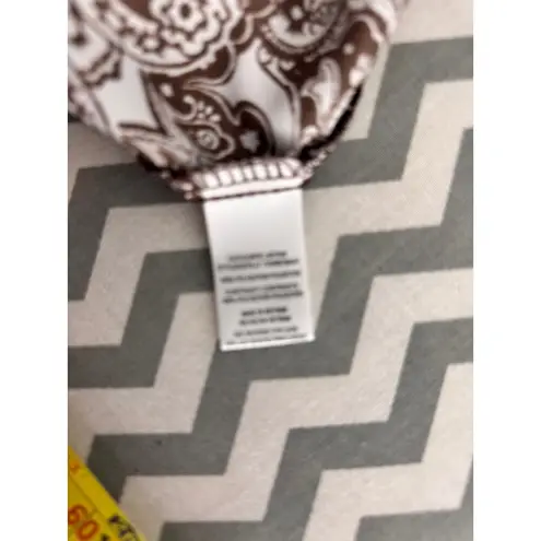 Heart & Soul Brown Satin Bandana Print Blouse – casual bojo Size M Size M