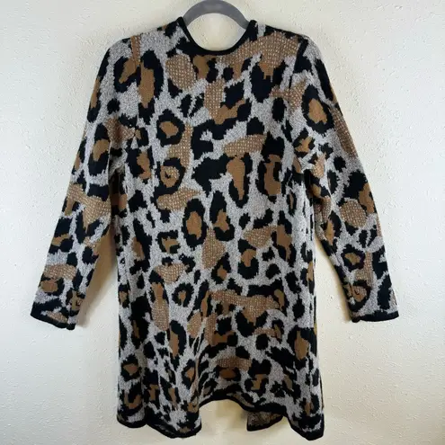 Apt. 9  NWT Leopard Print Long Sleeve Long Open Fuzzy Cozy Cardigan Size L