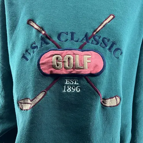 Vintage USA Classic Embroidery Golf Club Pullover Sweatshirt Green Womens Xlarge Size XL