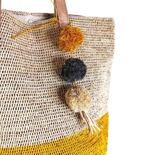 NWT Mar Y Sol Montauk Straw Large Tote in Sunflower Tan