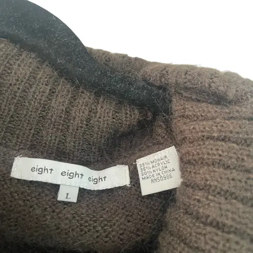 eight eight eight Women's Size Large Dark Brown Mohair Blend Cowl Neck Sweater