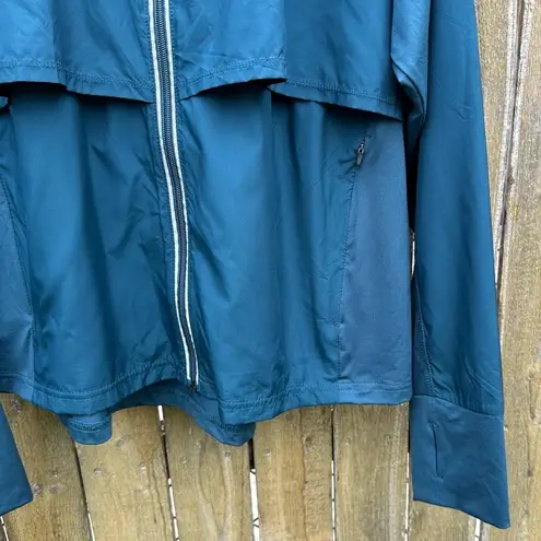All In Motion Teal Windbreaker Hooded Lightweight Jacket Sz XXL