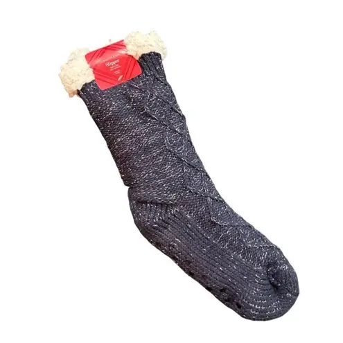 Charter Club Slipper Socks With Grippers L/XL Navy