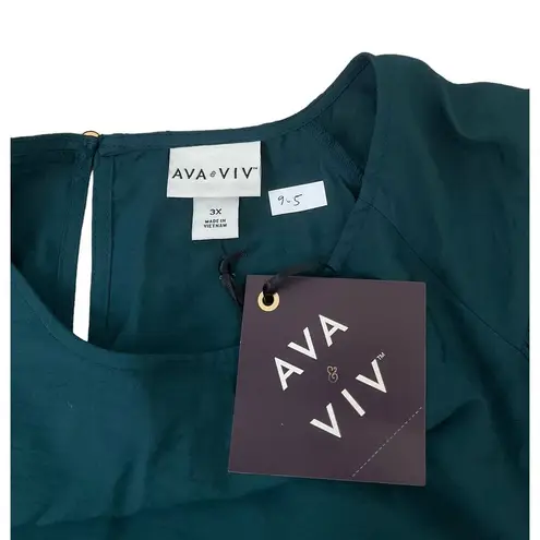 Ava & Viv  Green Long Sleeve Women's Blouse Plus Size 3X NWT | 9-5