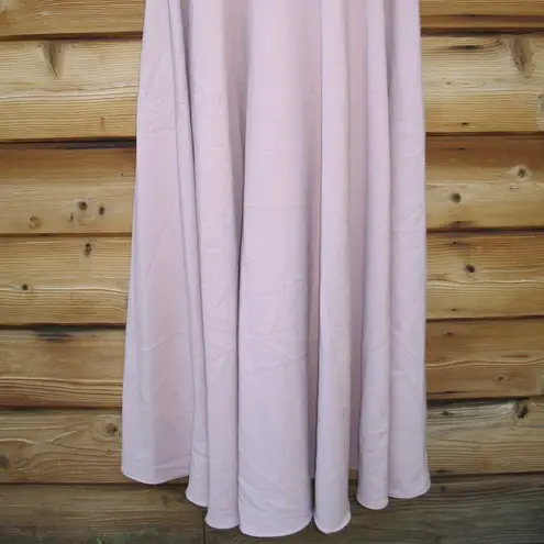 Mac Duggal 11854 Pink Crepe 3/4 Sleeve A-line Gown With Flower Trim