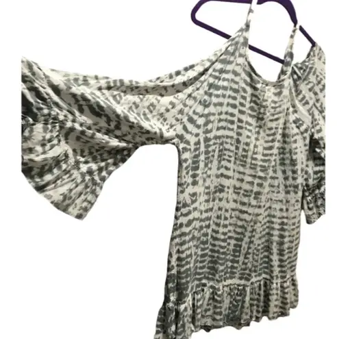 Tiare Hawaii Tie Dye Frilly Blouse - Size XL