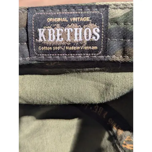 KBETHOS Camo Cadet Hat Distressed Fabric Flower Rhinestone Texas A&M