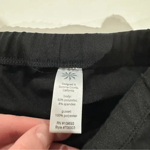 Athleta  Black Mid‎ Rise Drawstring Cropped Legging Pants Size M