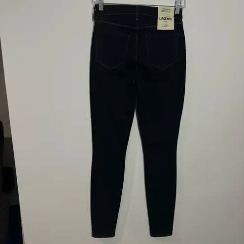 L'Agence NWT Marguerite High Rise Skinny Jeans In Dark Blue Ink Wash Size 24