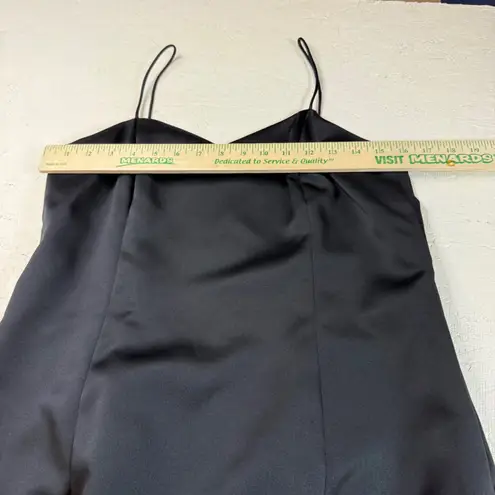 Black Satin Sheath Dress with Ruffled Organza Bolero Jacket Size S